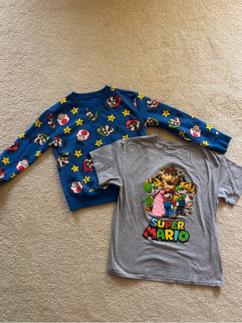 Kids Nintendo Mario Bros. Print Sweatshirt and Tee shirt